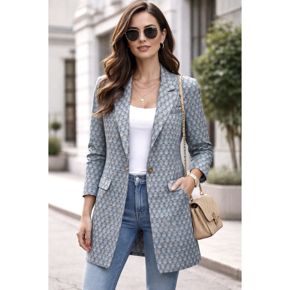Silvian Heach Women's Blue Fantasy Blazer - Size M